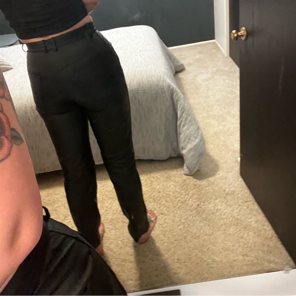 Vintage 80s 90s 100% Leather High Waisted  Pants - Picture 6 of 15